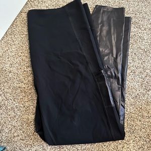 SPANX leggings with pleather trim